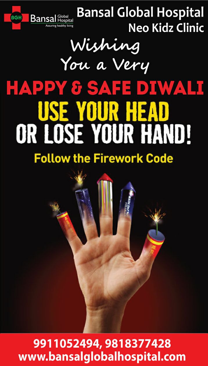 Bansal Global Hospital Happy And Safe Diwali